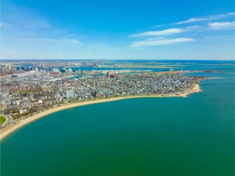Aerial Beach Street And District Historic Peninsula Dorchester Massachusetts