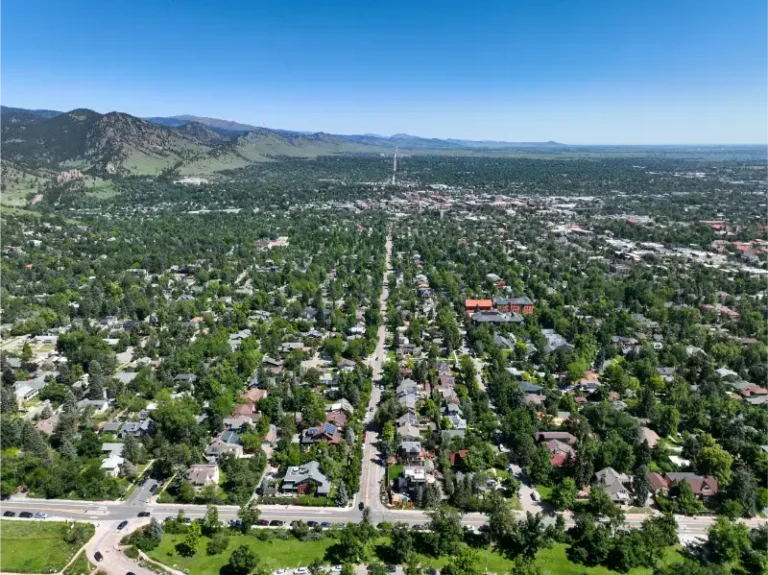 Aerial Boulder City Summer Season Colorado