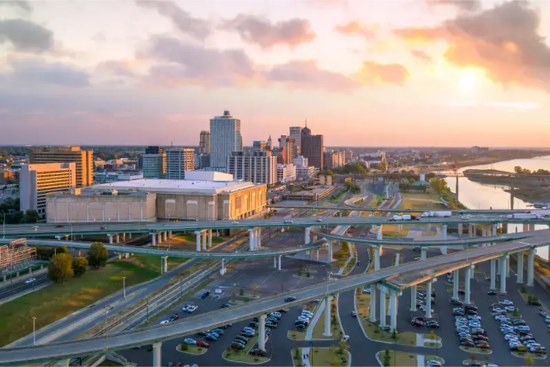 Aerial Downtown Memphis Skyline Tennessee 2