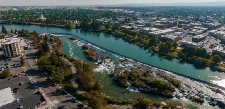 Aerial Falls From Cui Prende Nome City Idaho Falls Id