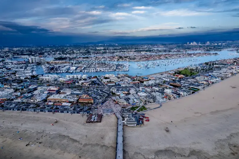Aerial Harbor Newport Beach California