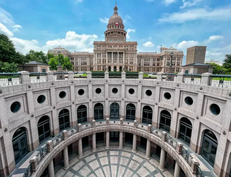 Aerial Historic Texas Capitol Usa