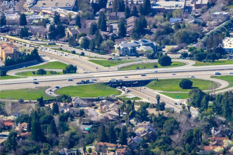 Aerial Interchange Highway Fremont Bay East San Francisco California