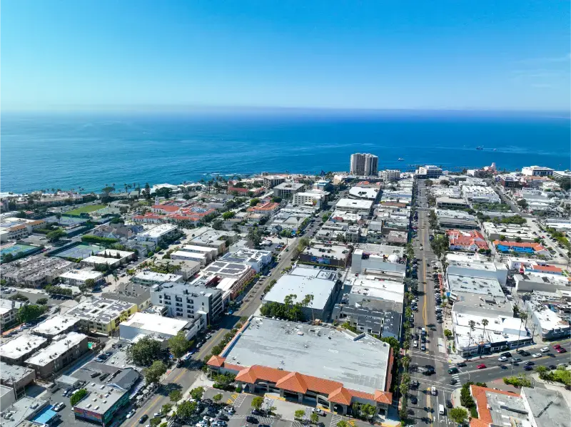 Aerial Jolla Big Villas Ocean Background San Diego California Usa
