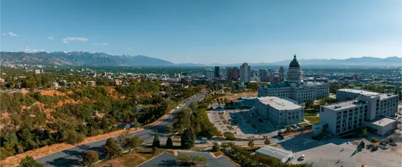 Aerial Panoramic Salt Lake City Capitol Building