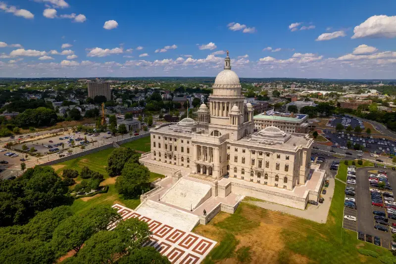 Aerial Rhode Island State House Providence