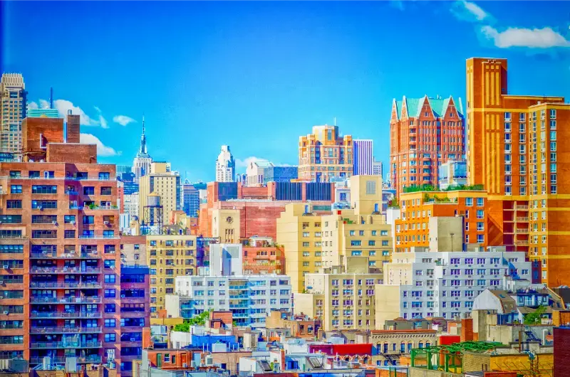 Aerial Upper East Side New York City