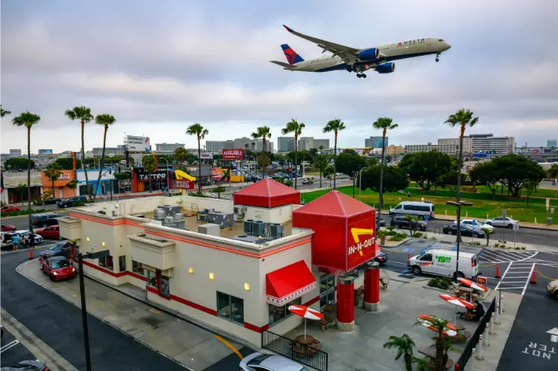 Airplane Arrival Los Angeles International Airport LAX California