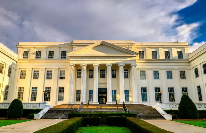Alabama Department Archives History Montgomery Neoclassical White Limestone Building