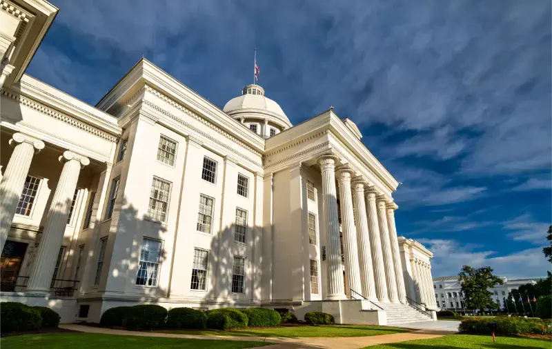 Alabama State Capitol Montgomery Greek Revival Architecture Features White