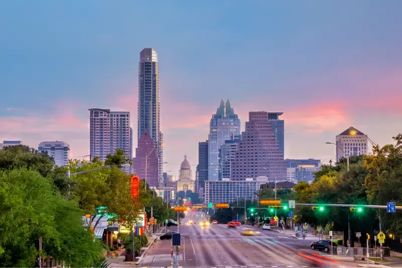 Austin City Downtown Skyline Cityscape Texas Sunset 2