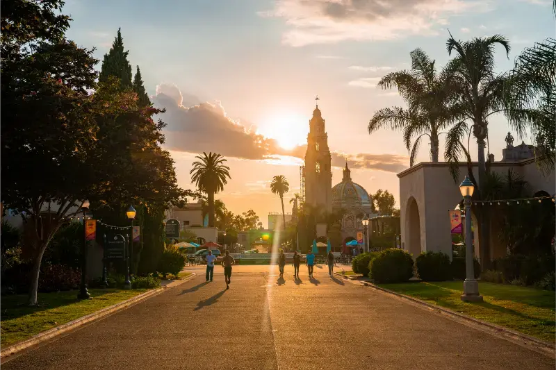 Balboa Park At Sunset San Diego California