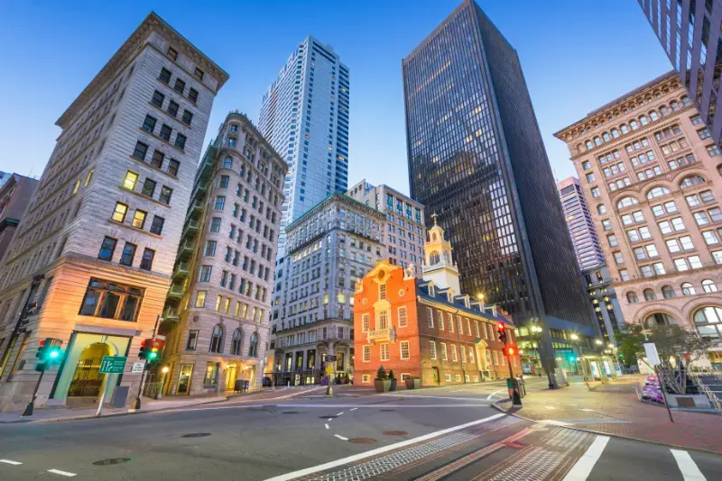 Boston Massachusetts Old State House Cityscape