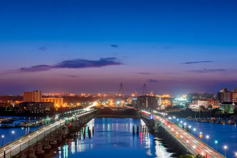 Charleston South Carolina Skyline Ashley River