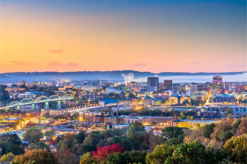 Chattanooga Tennessee Downtown City Skyline Dusk