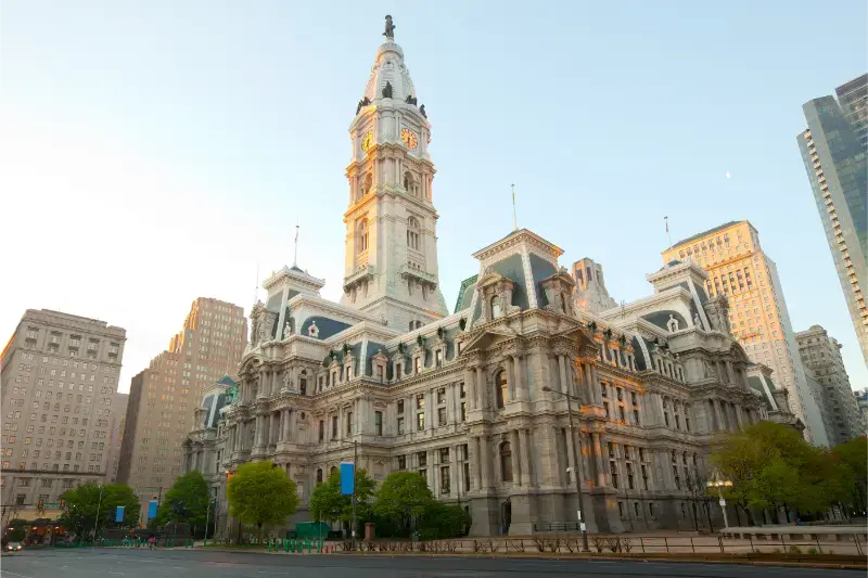 City Hall Downtown Philadelphia Eary Morning Pennsylvania