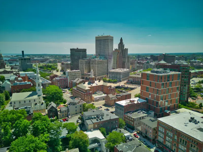 College Hill Providence Rhode Island City Skyline