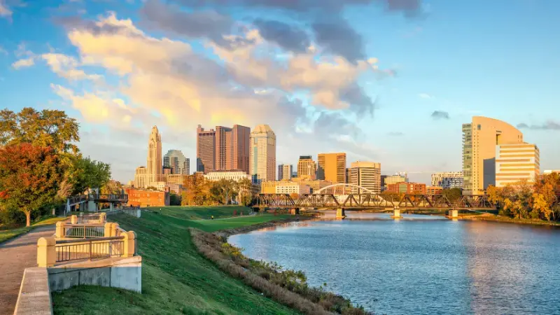 Downtown Columbus Ohio Skyline Sunset