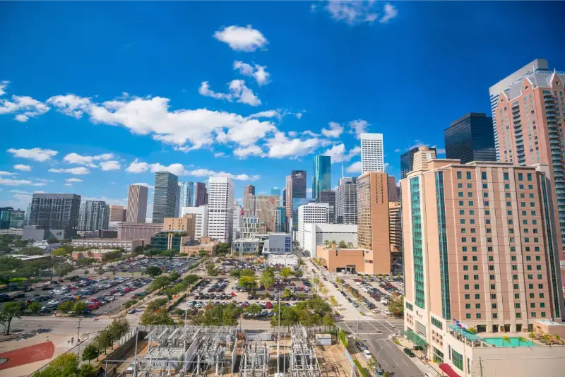 Downtown Houston Skyline Texas Bluesky