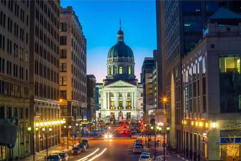 Downtown Indianapolis Skyline Twilight