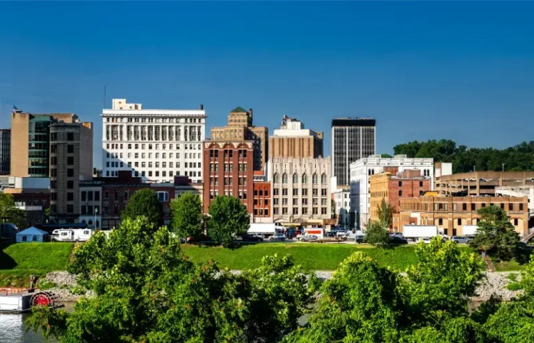 Downtown Skyline Charleston West Virginia Viewed Across Kanawha River