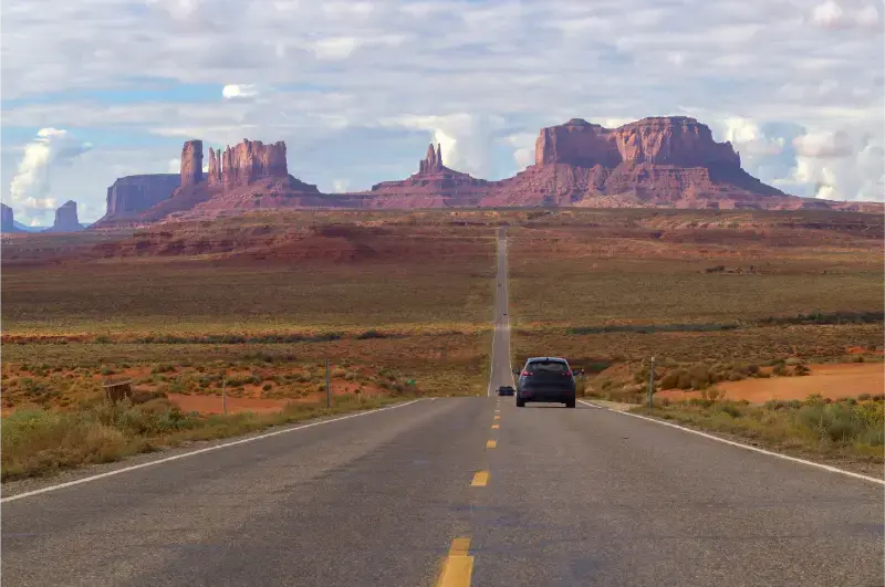 Driving Monument Valley Navajo Tribal Park Arizona