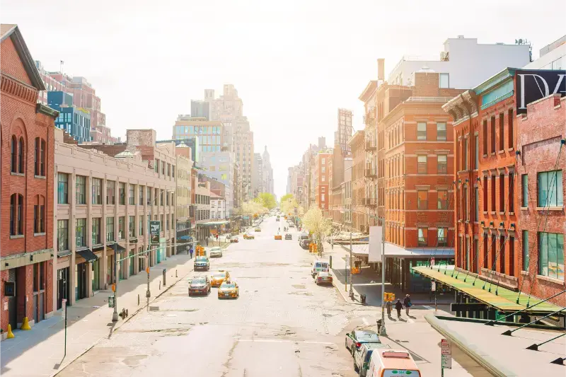 Empty Streets West Village New York Manhattan Usa
