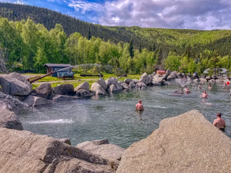Fairbanks Alaska People Relaxing Chena Hot Springs