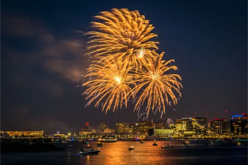 Fireworks Harbor Boston For Labor