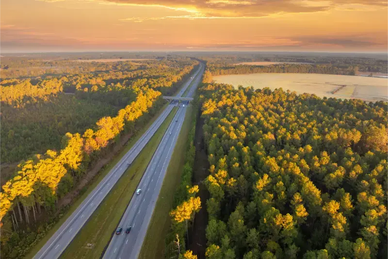 Highway Road American Freeway Road Fast Driving Cars Transportation North Carolina Appalachian Mountains