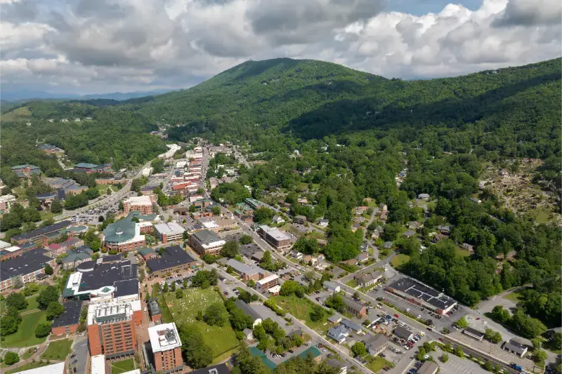 Historic American Architecture Boone Old Historical Town North Carolina Blue Ridge Mountains USA Townscape