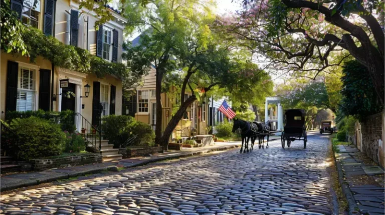 Historic Street Cobblestone Charleston South Carolina