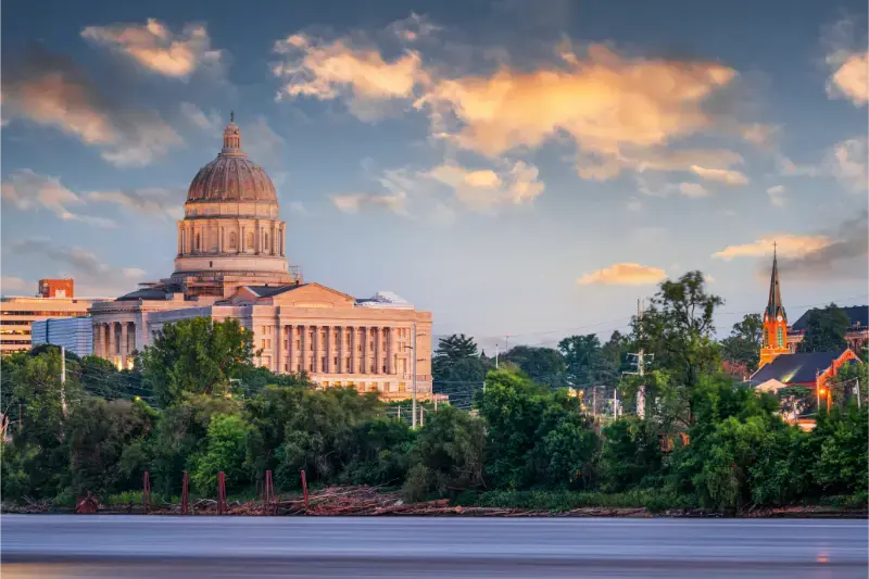 Jefferson City Missouri Downtown Missouri River State Capitol
