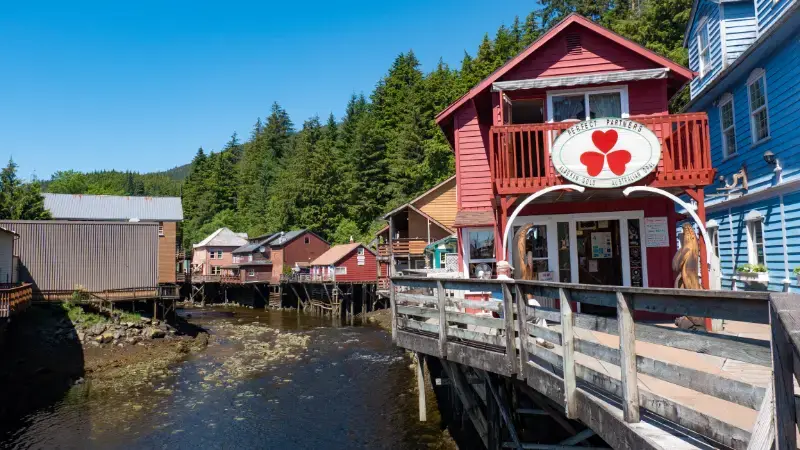 Ketchikan Alaska Alaska Waterfront Architecture Small Waterfront Town House Promenade Waterfront Town Shops Creek