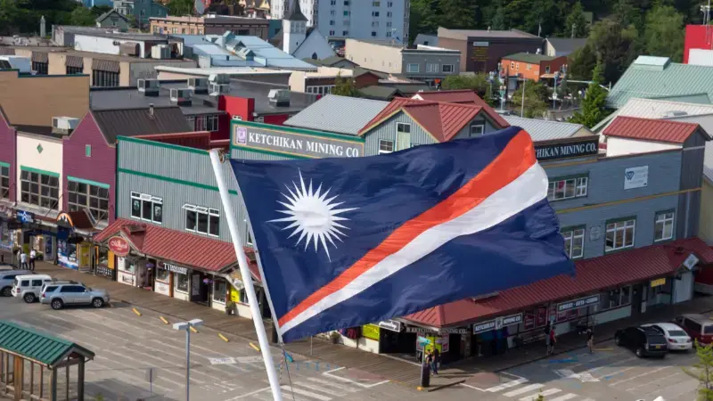 Ketchikan Alaska Marshall Islands Flag Symbol Marshall Islands City Flag Waving Wind Flag Marshall Islands National