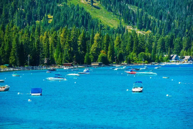 Lake Tahoe Marina Panorama South West Lake Tahoe California