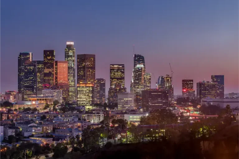 Los Angeles Sunset Downtown Skyline