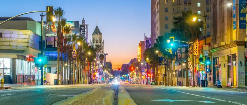 Los Angeles 19 District Hollywood Boulevard Los Angeles California Twilight