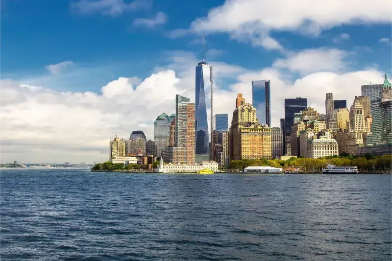 Lower Manhattan Skyline Ferry New York City