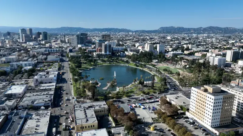 Macarthur Park Lake Los Angeles California