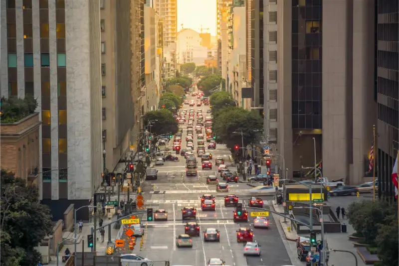 Manhattan Avenue Between Skyscrapers New York City