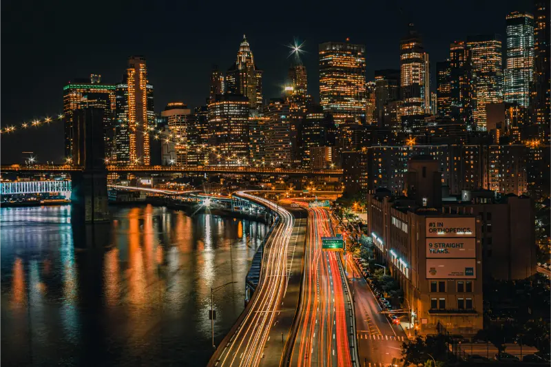 Manhattan Skyline In The Evening New York