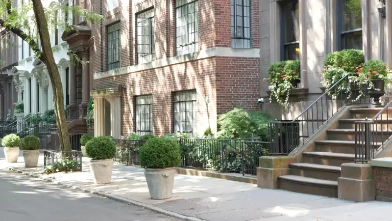 New York City Townhouse Building Brooklyn Heights Residential Brownstone House Architecture Usa