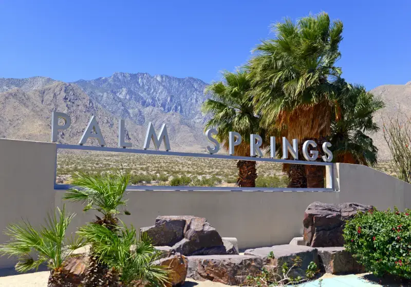 Palm Springs And Background San Jacinto Mountain California