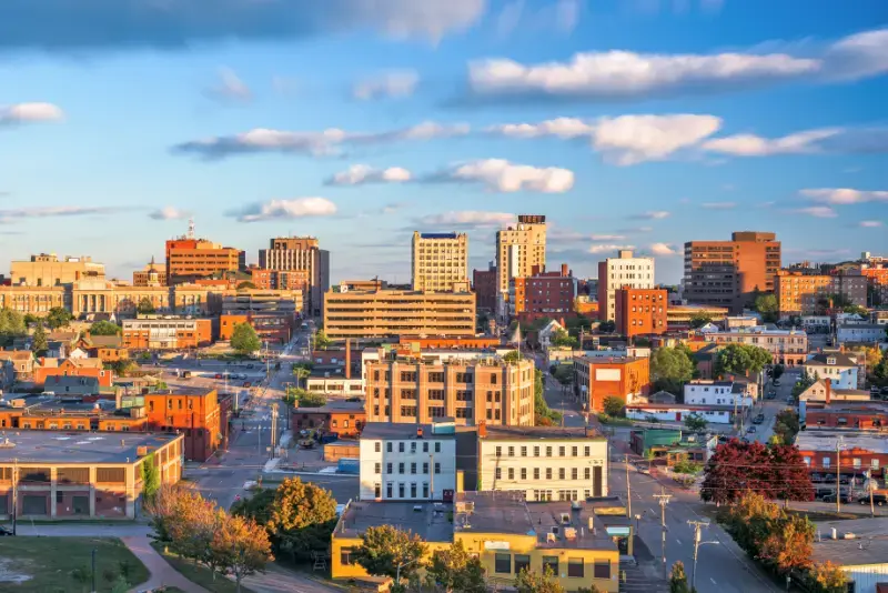 Portland Maine Downtown Skyline Dusk