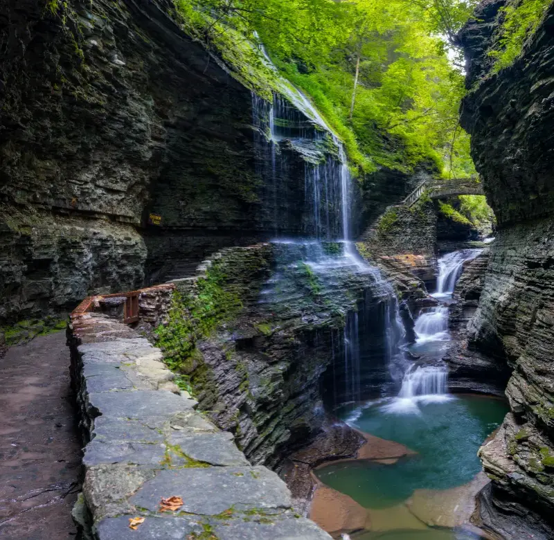 Rainbow Falls Watkins Glen State Park Finger Lake Region Upstate New York USA
