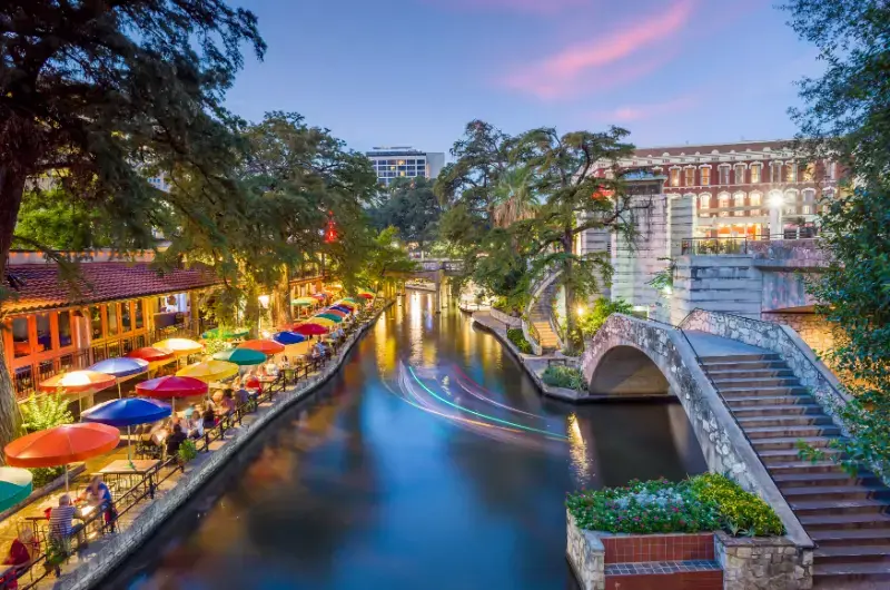 River Walk San Antonio City Downtown Skyline Cityscape Texas USA Sunset 2