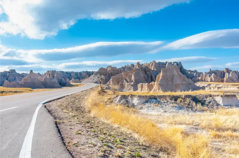 Rock Formations Badlands National Park South Dakota Light