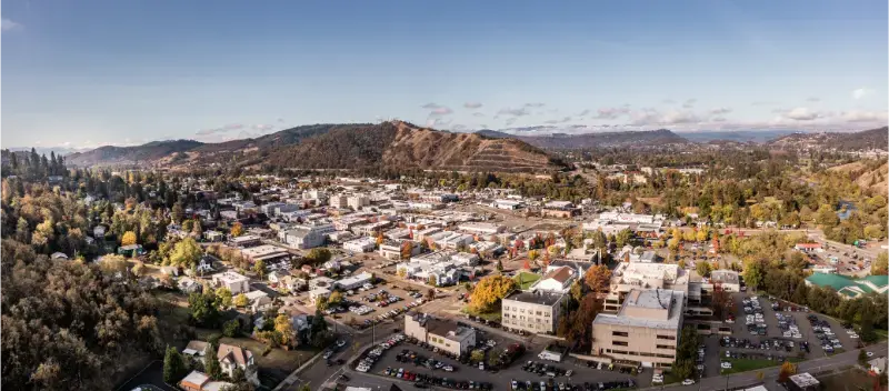 Roseburg Oregon City Southern Oregon Bright Morning Light