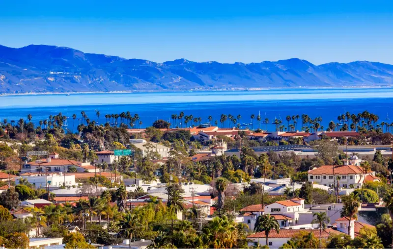 Santa Barbara With Difronte Pacific Ocean California